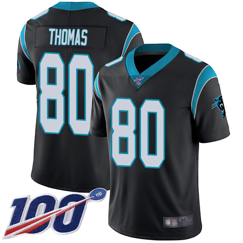 Carolina Panthers Limited Black Youth Ian Thomas Home Jersey NFL Football #80 100th Season Vapor Untouchable